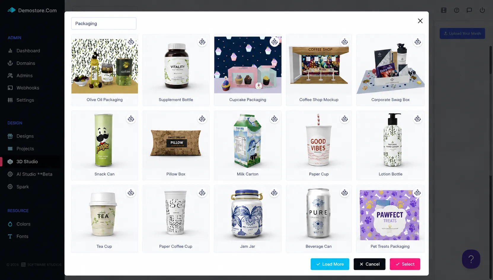 3D Studio building realistic previews for drinkware, packaging, and specialty products