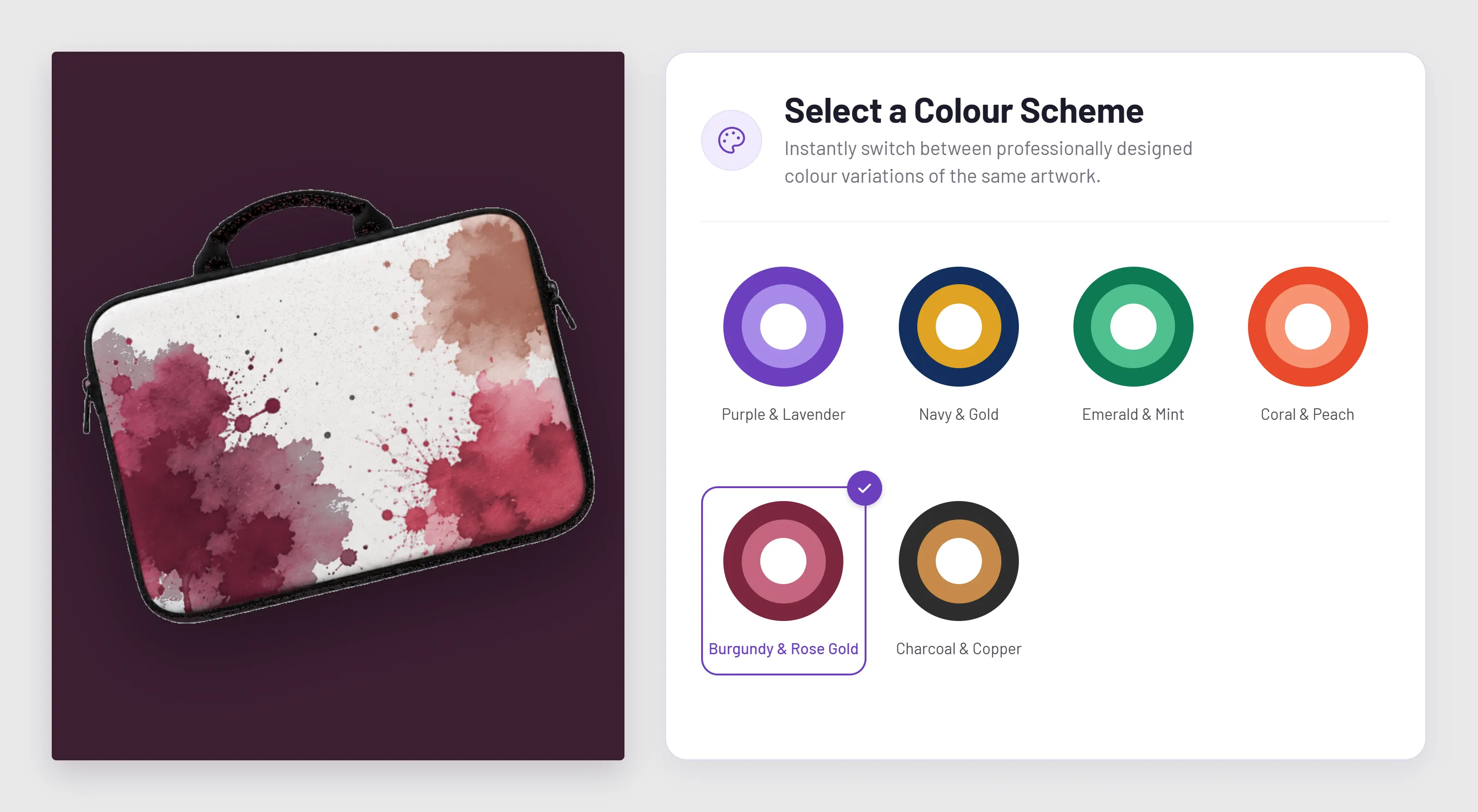 PitchPrint Swatch module interface