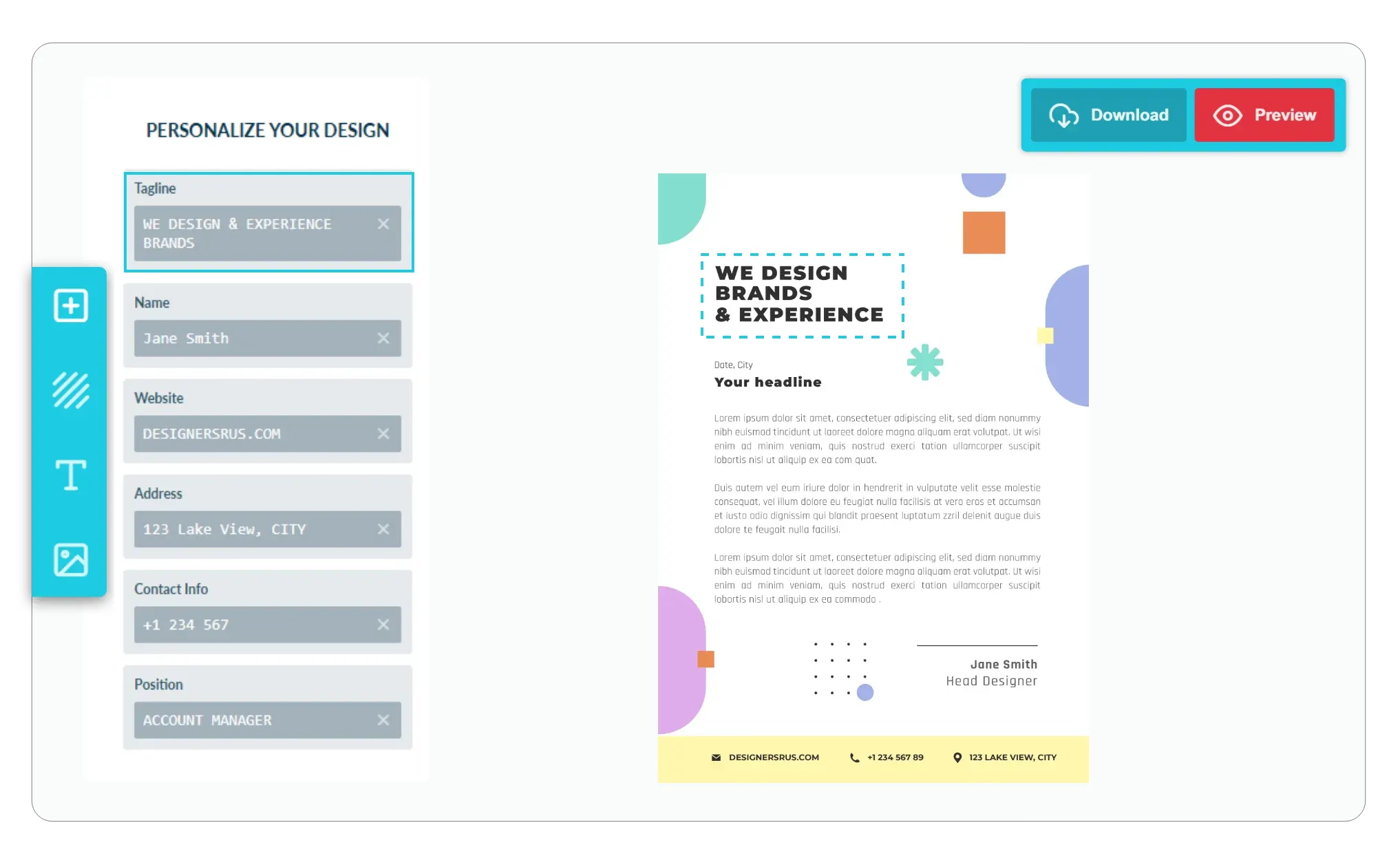 PitchPrint Data Form module interface