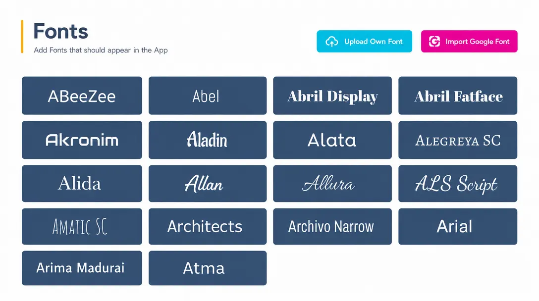 Google Fonts and custom typography controls in PitchPrint