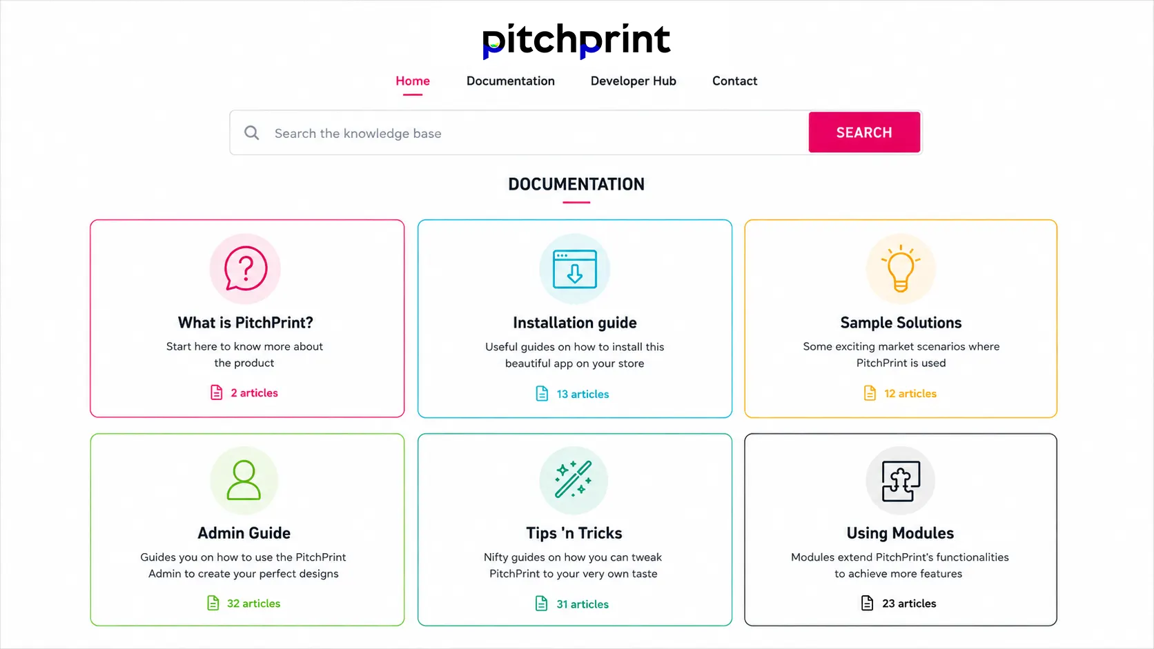 PitchPrint Academy tutorial library with training resources