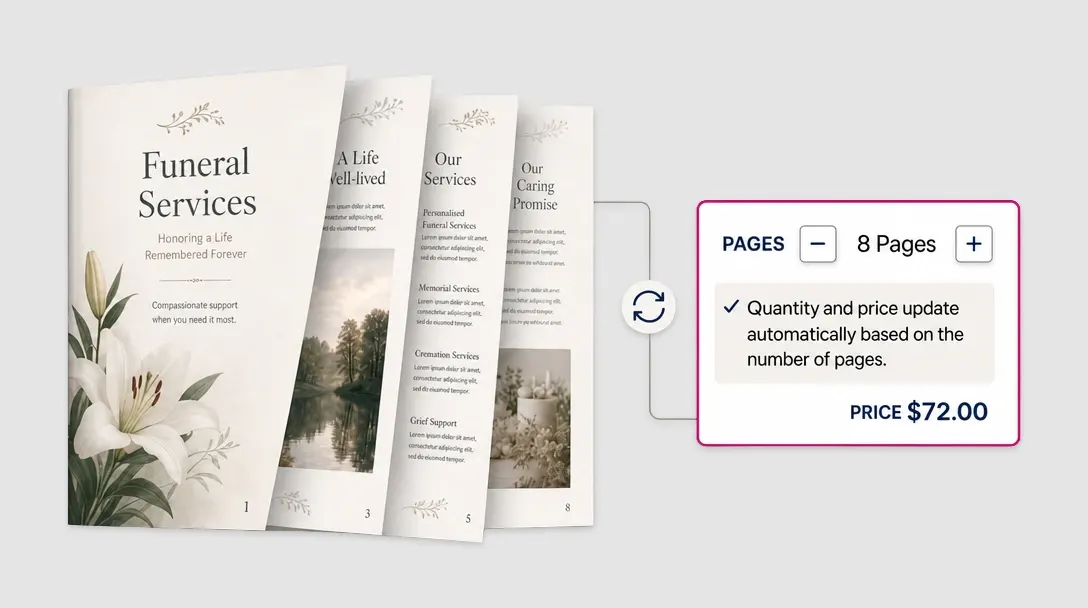 PitchPrint Page Count module placeholder preview