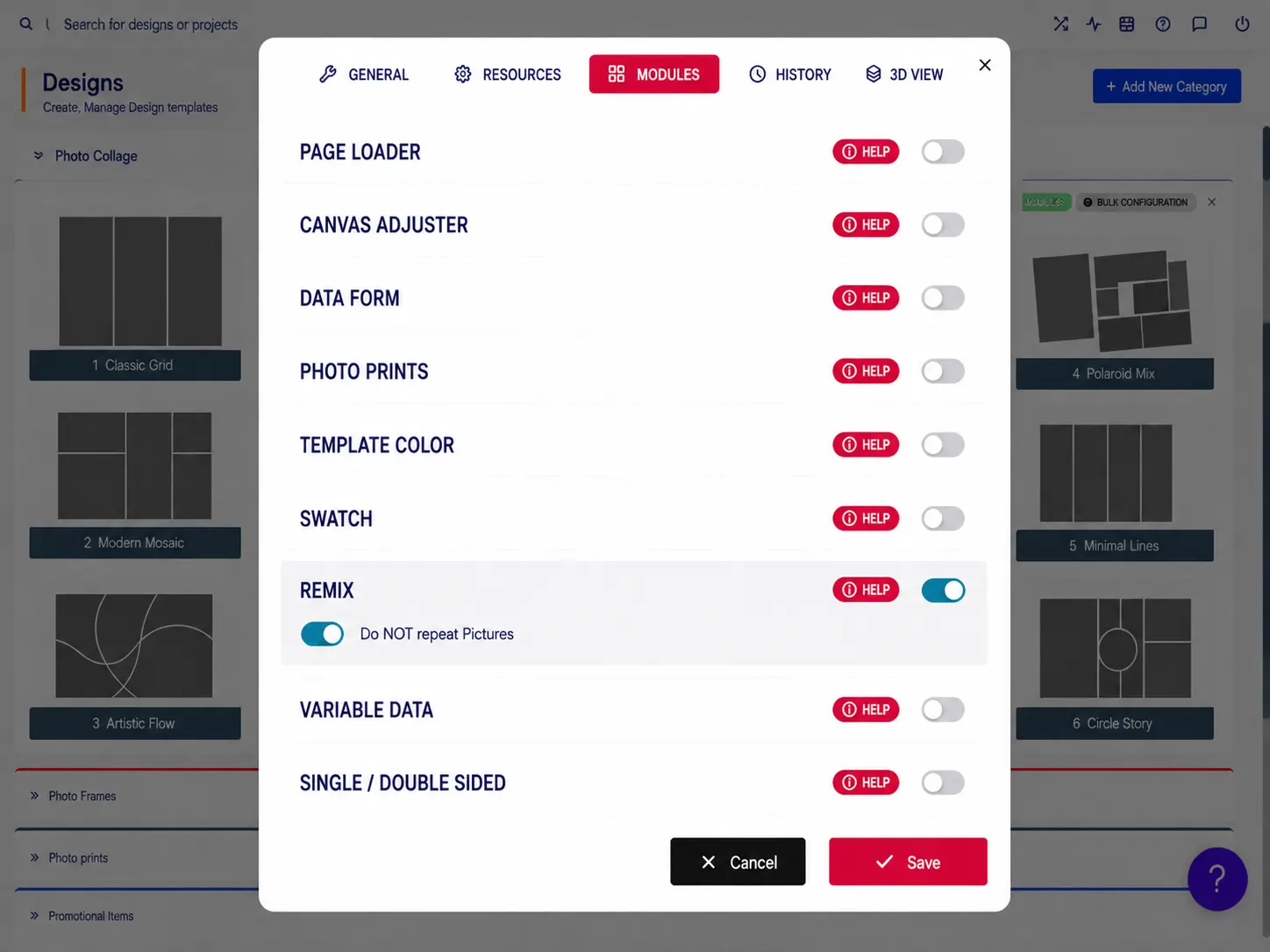 PitchPrint Remix Module interface
