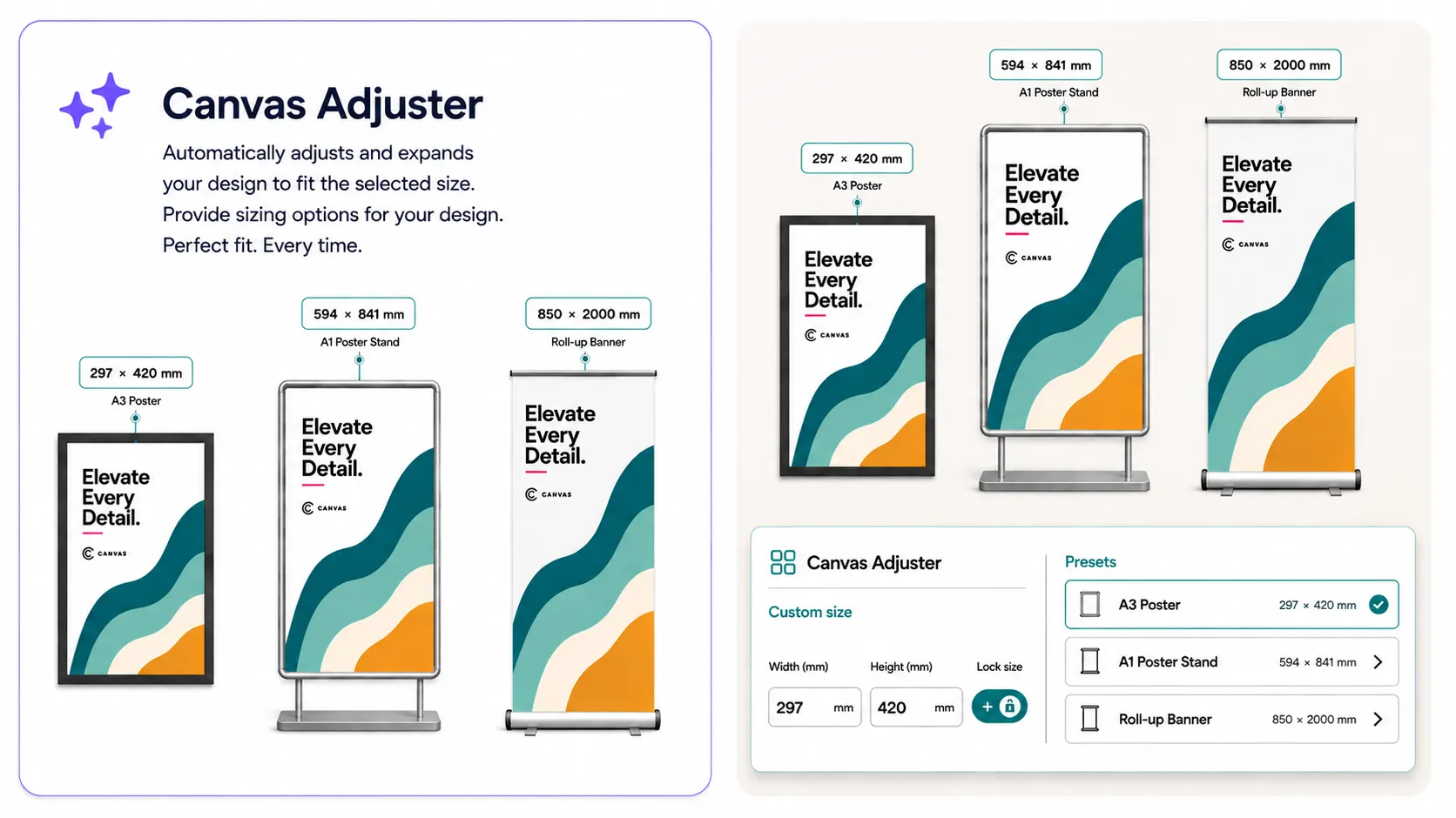 PitchPrint Canvas Adjuster module interface